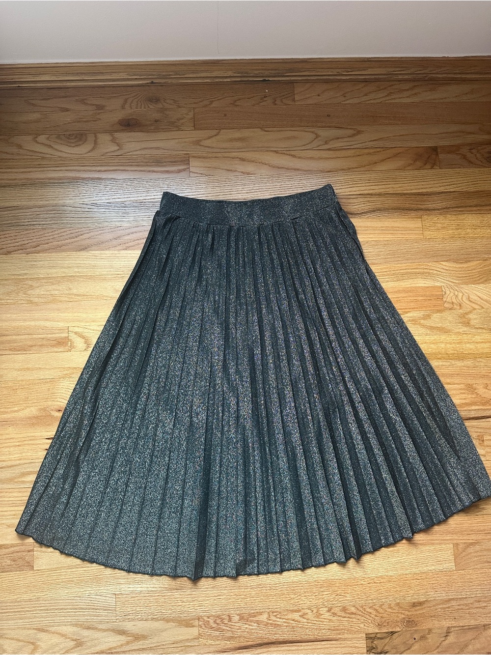 Frapp Metallic Pleated Skirt Lined Size FR 44 (US 12–14).